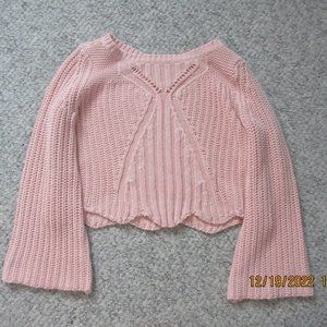light pink lantern sleeve knit sweater